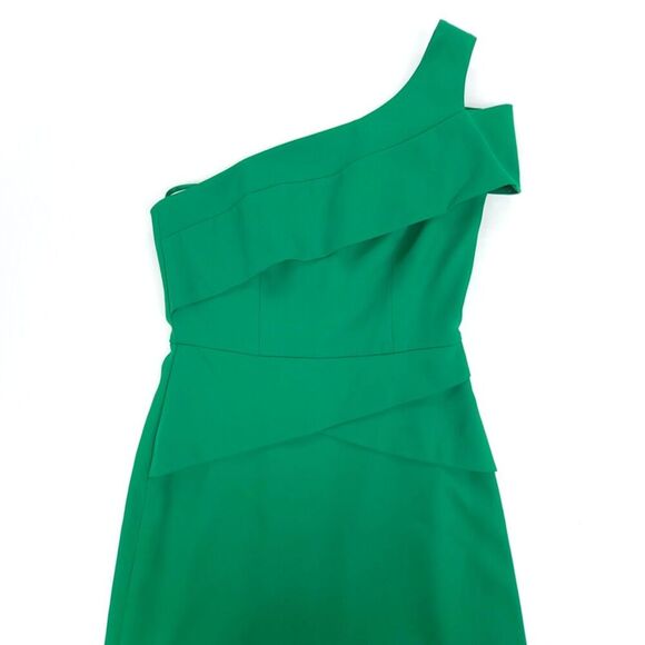 NEW BCBGMaxAzria Annely One Shoulder Peplum Gown Formal Maxi Dress Malachite 0 - Picture 3 of 10
